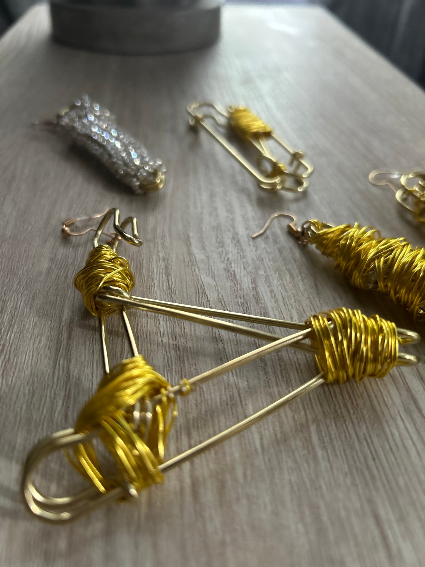 Wire SafetyPin Earrings