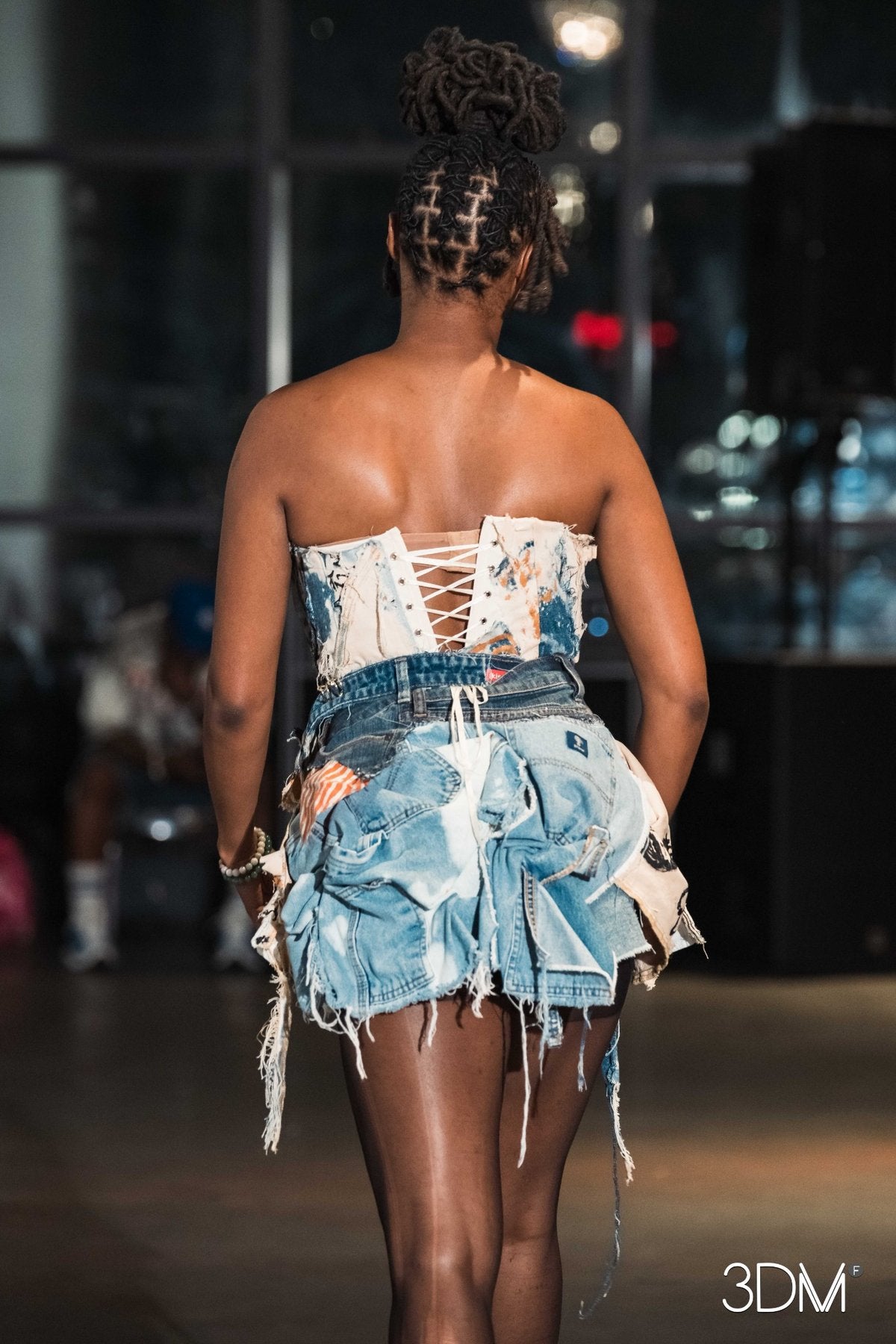 The Denim Reconstruction Mini Corset Dress