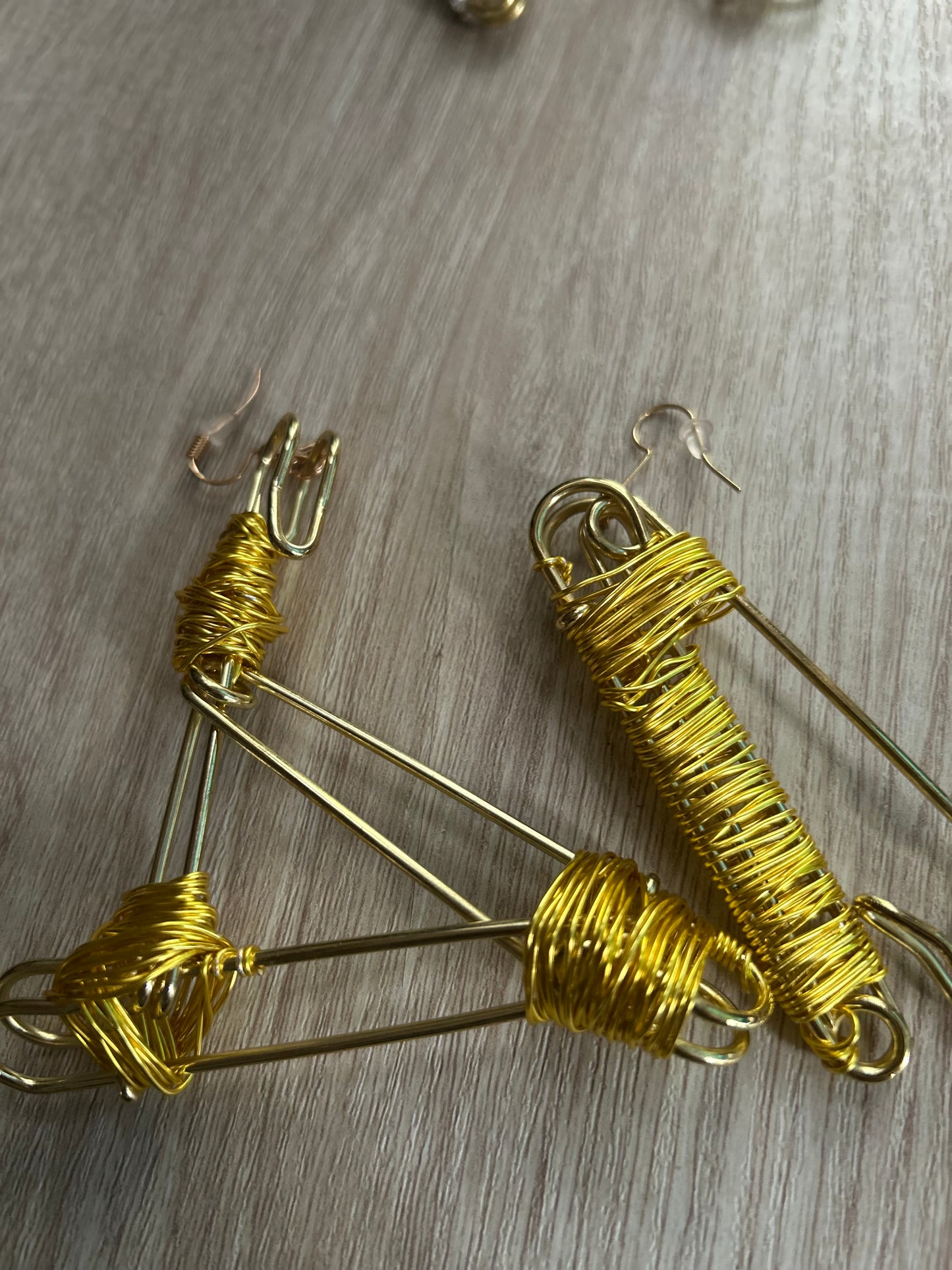Wire SafetyPin Earrings
