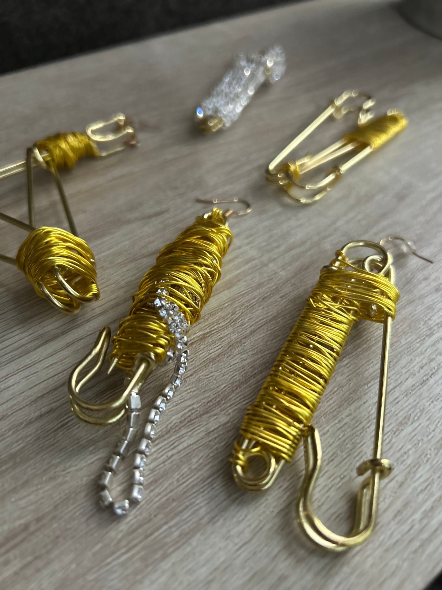 Wire SafetyPin Earrings