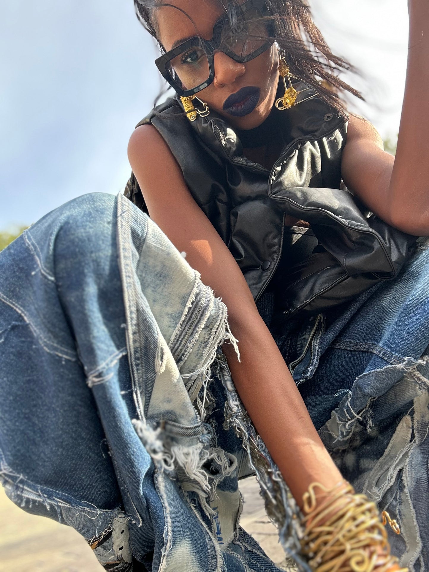 Wire SafetyPin Earrings