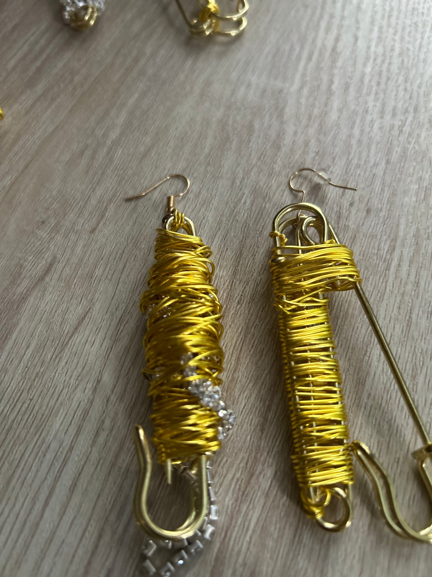 Wire SafetyPin Earrings